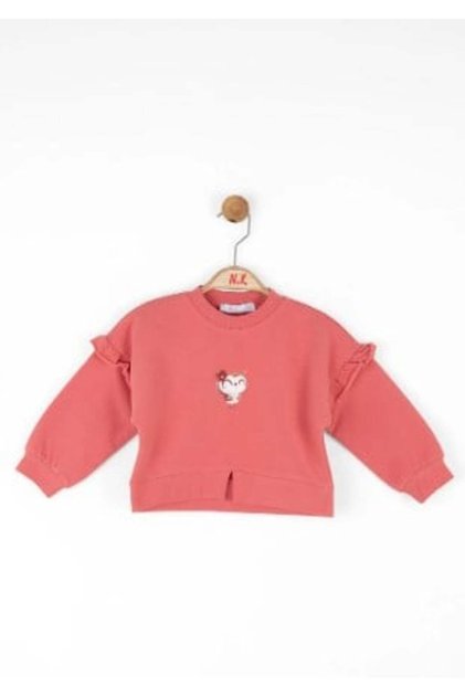 Nk baby girl sweatshirt with owl detail 9 months 4 years coral