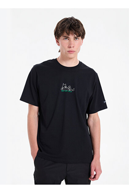 Jack & Jones Siyah Erkek Regular Fit T-Shirt 12307700 JORFOCUS TEE