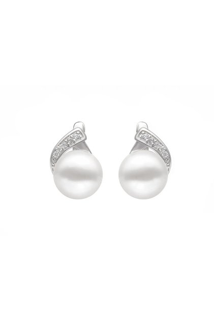 Cercei argint cu perle naturale si zirconia - Croisée