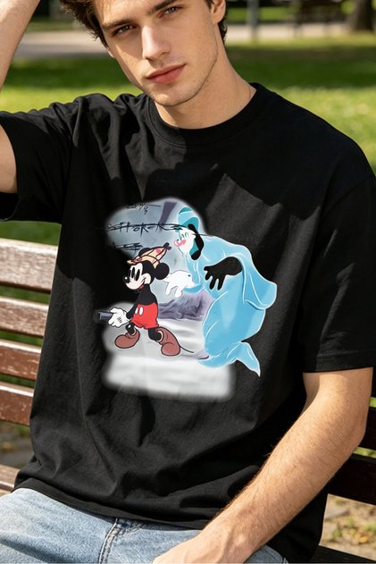 Classic Cartoon Style T Shirts For Men Mickey Mouse And The Sorcerer Personalized Shirts