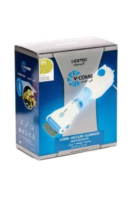 جهاز V-Comb المتقدم لإزالة القمل والصئبان بتقنية الشفط والتمشيط الكهربائي