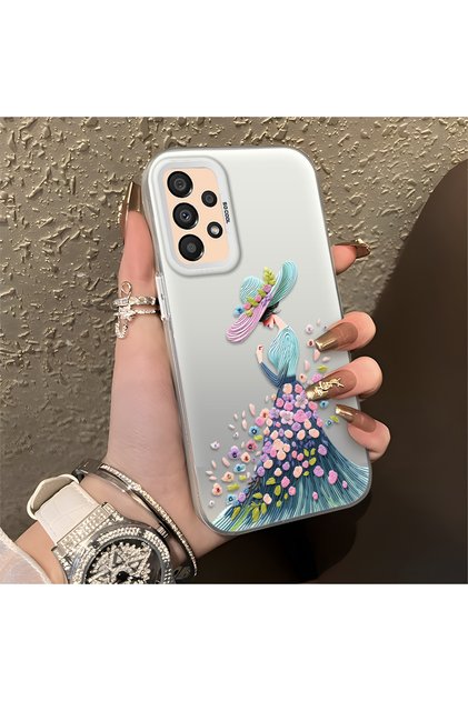 Samsung Galaxy A33 Compatible Silicone Edge Hard Back Case Couple Phone Case Beautiful Girl Patterned