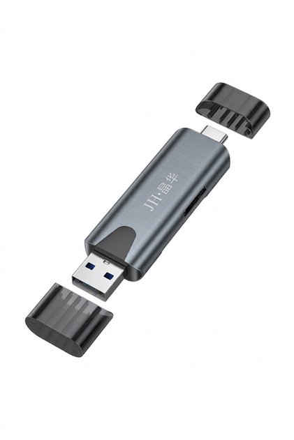 USB 2.0 Type-C Otg Sd Tf Microsd Card Reader, Dual Input Memory Card Adapter, Compatible with Phone Tablet Laptop Computer, Aluminum Body, Protective Cover N458