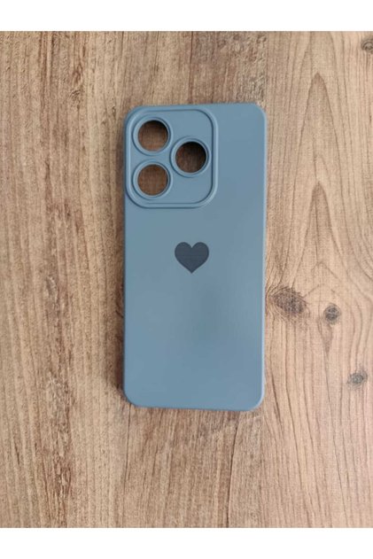Tecno Spark 10C Heart Printed Inside Velvet Premium Silicone Phone Case (Kl5K)(Dark Gray)