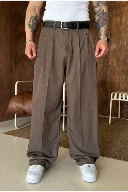 Premium Çift Pileli Extra Baggy Kumaş Pantolon