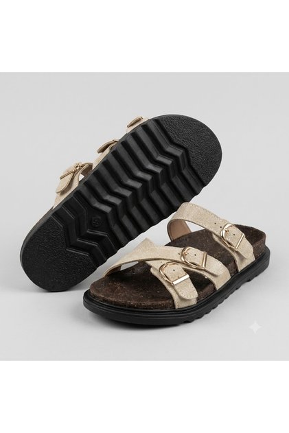 (Bianca) Termo Non-Slip Sole Daily Women's Slippers Beige