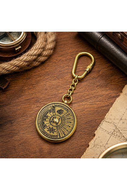 Brass Sailor Themed Keychain – Nostalgic Metal Keychain with Various Models