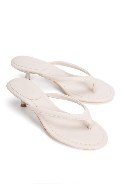 Women's Heeled Flip-Flops 6373 Beige Skin