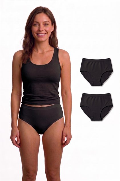 2-Pack Bamboo Bato Panties Set - Breathable Soft Textured High-Waist Underwear