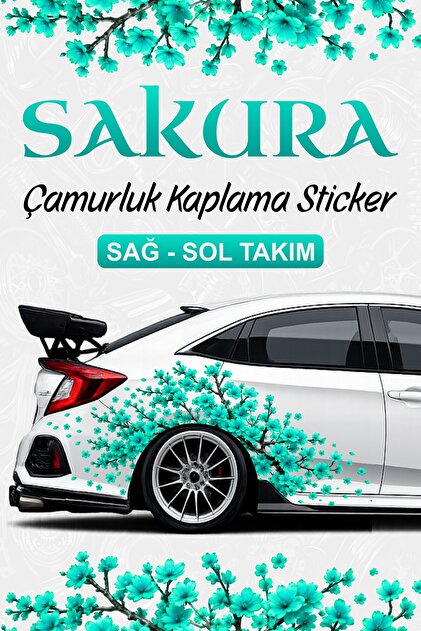 SAKURA KİRAZ ÇİÇEĞİ Çamurluk Kaplama Sticker