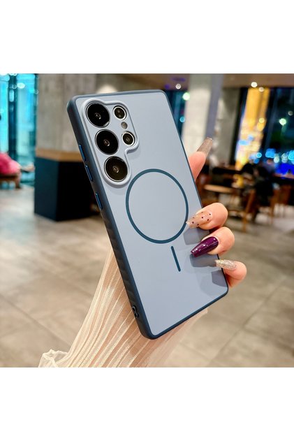 Samsung Galaxy S26 ULTRA Uyumlu Kılıf Kamera Lens Çevresi Korumalı MagSafe Şarj Uyumlu Mat Silikon Kaydırmaz Kenar Dizayn