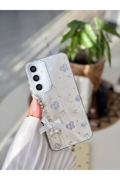 Galaxy A36 5g ve A56 5g Uyumlu Charm İNCİ KURDELE Oyuncaklı Esnek Silikon Kılıf
