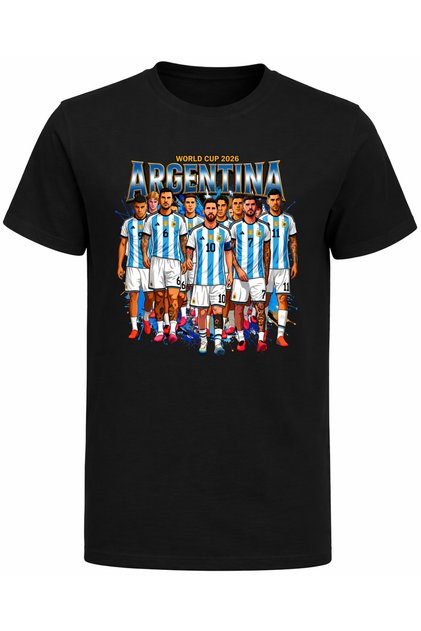 Argentina 2026 World Cup All Team Argentina Printed Cotton T-Shirt