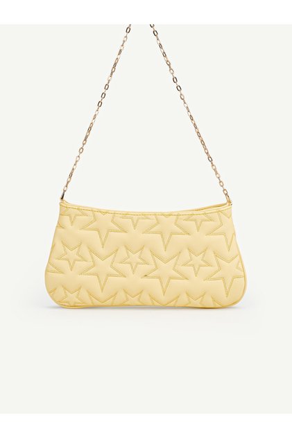 Women's star embroidered chain strap shoulder bag