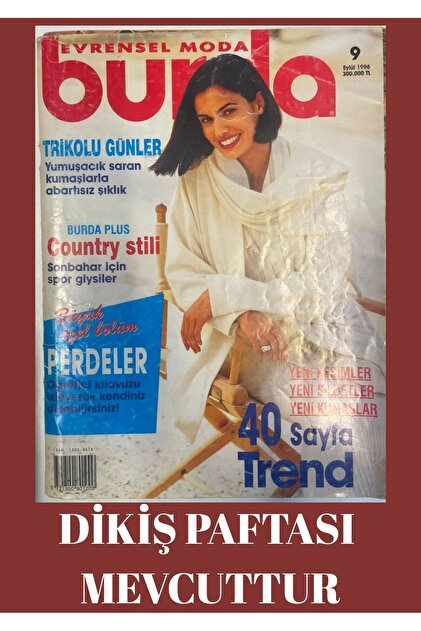 BURDA MODEN DİKİŞ DERGİ 1996 EYLÜL PAFTASI MEVCUTTUR İKİNCİEL