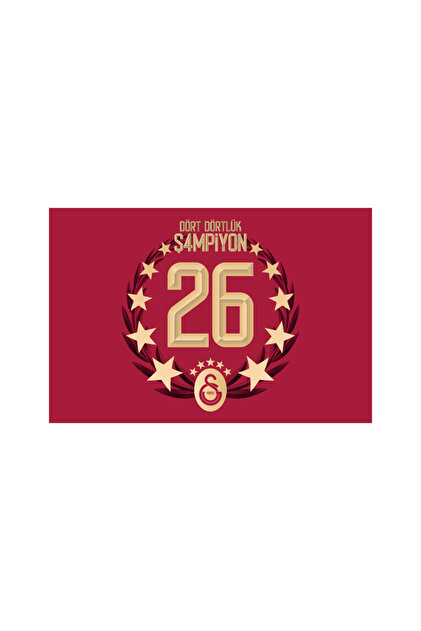 Galatasaray 26. Şampiyonluk Elde Sallama Yatay Bayrak 50x75 U261210