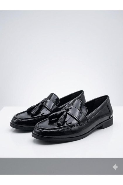 Erdal koçyiğit karakaş 6184 women's tasseled loafer shoes