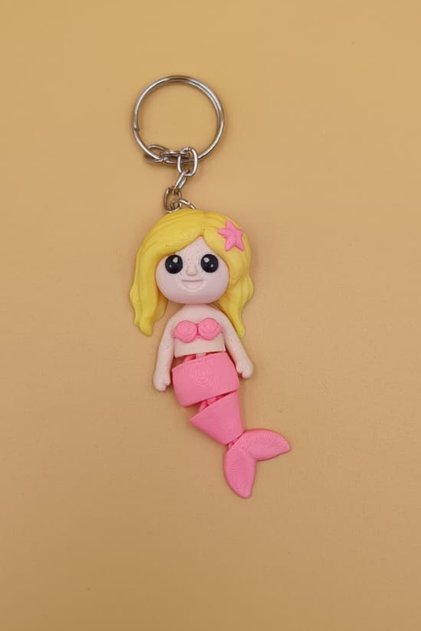 Animated Cute Mermaid Keychain - Animated Keychain Bag Ornament Charm