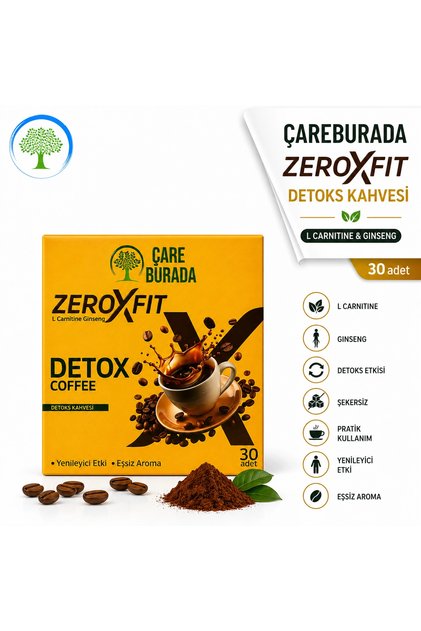 ÇareBurada ZeroxFit Detoks Kahvesi 30 Saşe 3 gr | L-Carnitine, Ginseng, Guarana ve Hindiba İçerikli
