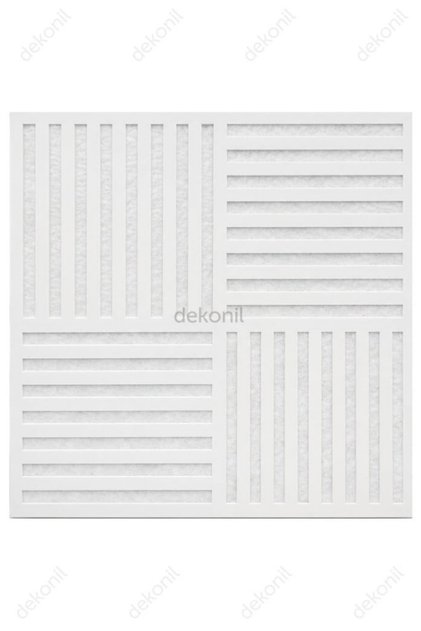 Akustik Görünümlü PVC Asma Tavan Kaplama Paneli 60*60 cm - Beyaz - 15 Adet (5,4m2)