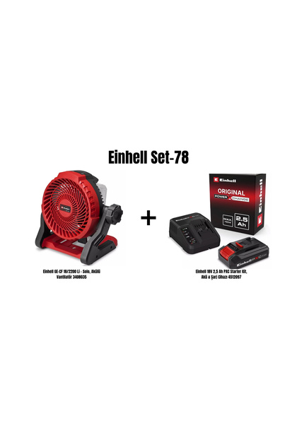 Set-78(GE-CF 18/2200 Li Akülü Vantilatör+18V 2,5 Ah PXC Starter Kit, Akü & Şarj Cihazı)
