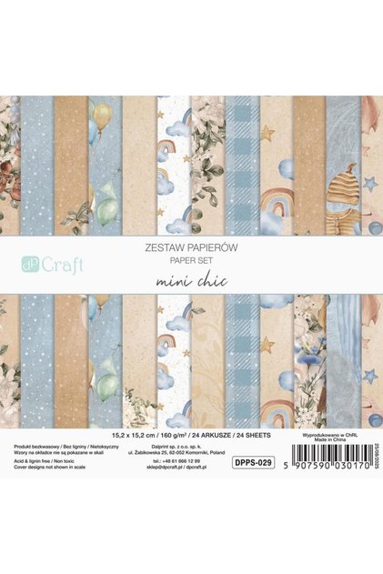 Set de hârtii Dalprint dpCraft Mini Chic 15,2x15,2 cm 24 coli