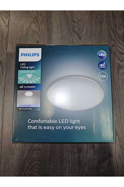 Moire CL200 17W LED Tavan Armatürü Göz Yormayan 4000K Ilık Beyaz Işık 1500 Lümen Yuvarlak Avize Saten Beyaz