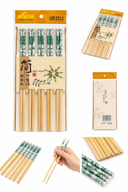 5 Çift Desenli Yıkanabilir Chopsticks Yemek Çubugu Yıkanabilir