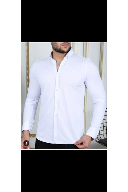 Men's Sports Shirt Non-Stretch Stretchy Lycra Slimfit Long Sleeve
