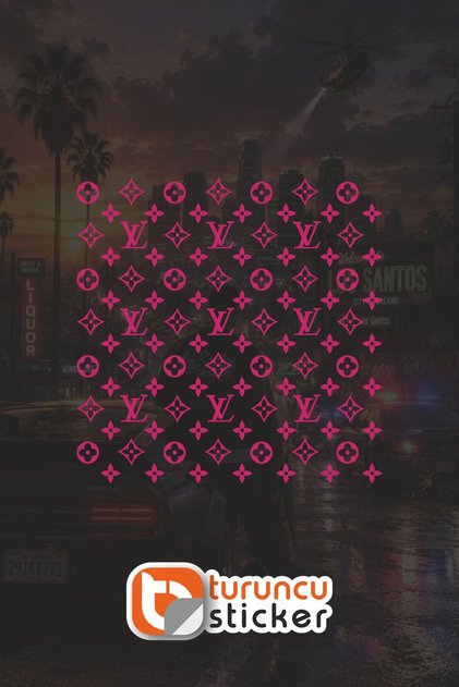 Lv Pattern Sticker 25X25 cm - Vehicle - Engine - Laptop - Helmet Sticker