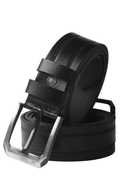 Black 100% Genuine Leather Men's Sports Belt – Easy-To-Shorten Original Leather Belt 2602684