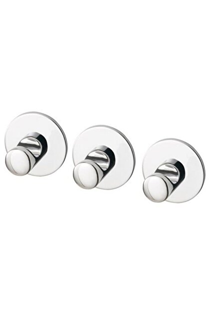 3 Adet Kendinden Yapışkanlı Banyo Askısı Seti Çap: 4.6 Cm Duvar Askısı Havlu Askısı Gümüş Renk Askılık Metal Askı