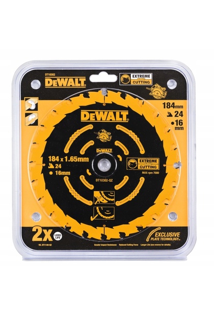 FIERĂSTRĂU CU DISC PENTRU LEMN EXTREME 184*16MM 24Z DT10302-QZ