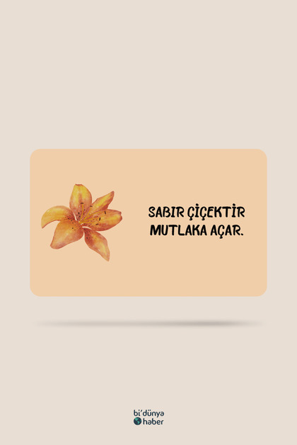 Sabır Çiçektir Mutlaka Açar Temalı Buzdolabı Magneti Mutfak Süsü Hediyelik Magnetli Kart 6.8 x 4.6 cm