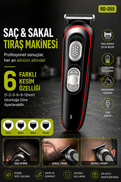 JASPER JPR-055 Saç Ve Sakal Tıraş Makinesi Profesyonellere Özel 6