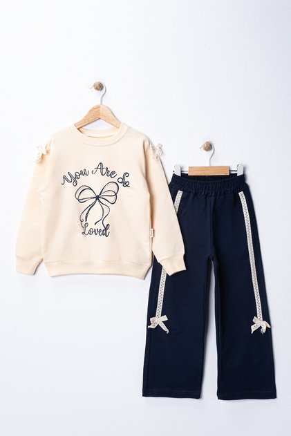 Ribbon Lace Detail Girls' Set