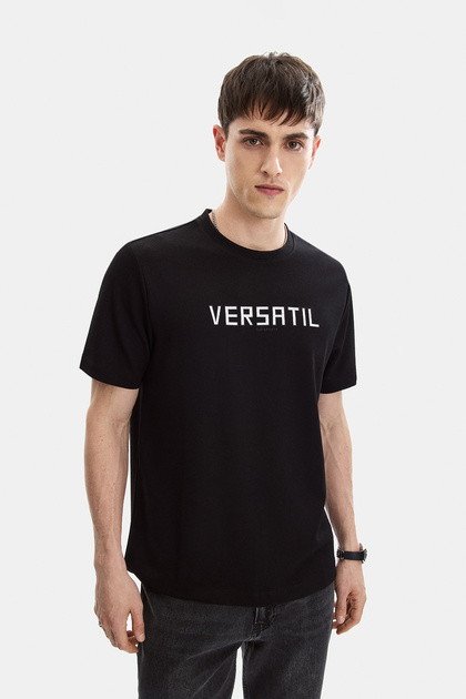 Black Regular Fit Crew Neck T-Shirt