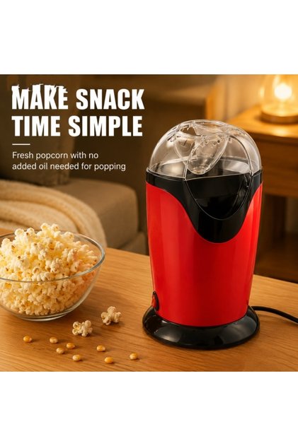 Hot air popcorn maker, 90-second fast oil-free popcorn maker, healthy electric popcorn maker, suitable for family gatherings and movie nights. Healthy snack popper.