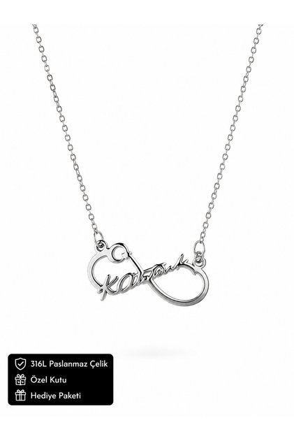 316L Stainless Steel Ataturk Signed Infinity Necklace – Meaningful and Stylish Gift