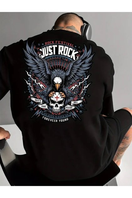 New Collection Forever Festival Back Printed 100% Cotton Plus Size Men's T-Shirt