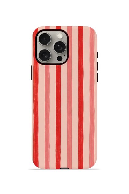 iPhone 15 Pro Vorian Double Layer Case Coral Cream Stripe