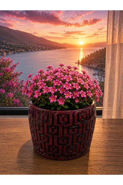 EL Yapımı Dekoratif Alcı Saksı