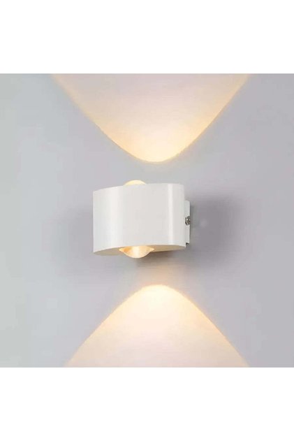 Aplica LED Fantas de Exterior si Interior, 2 Surse x 1W, IP65, Metalic, Alb, 3000K