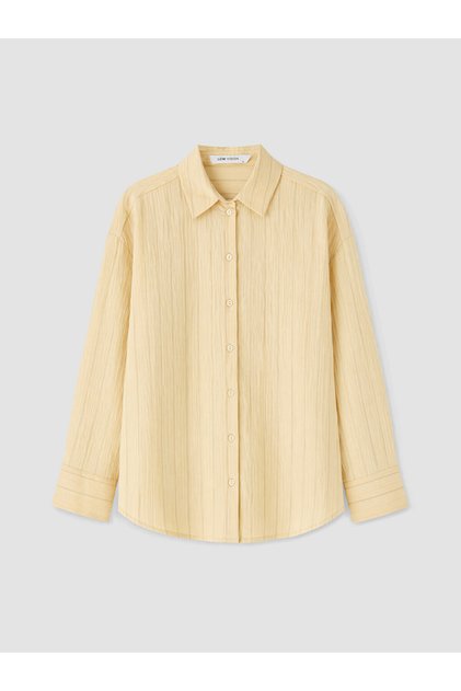 Rmz Gi̇yi̇m Farkiyla Striped Loose Fit Modal Blend Women's Shirt