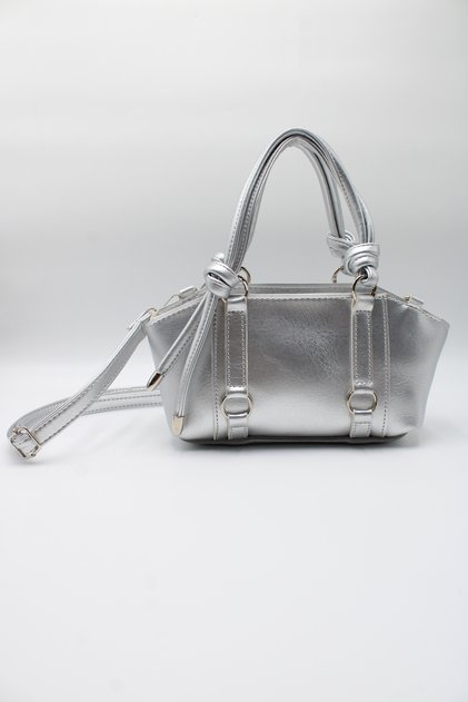 Women's Knot Handle, Ring Detail, Inner Pocket, Zippered Hand, Arm and Shoulder Bag