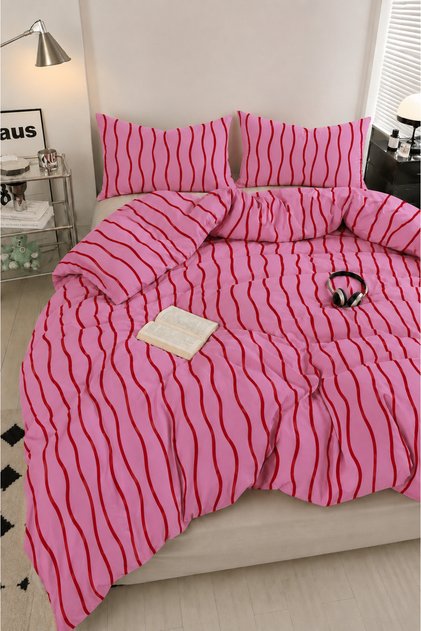 Milbay Group Multi-Colored Striped Duvet Cover Set Modern Minimalist Geometric Pattern Double Bed Quilt Cover