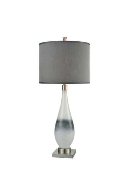 Glass Table Lamp with Tapered Design and White Veins E 27 D 3516