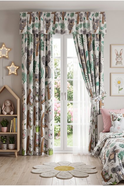 Baby & Kids Curtain Colored 2-Wing Cornice Short Background Curtain Modern
