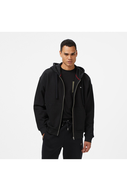 Dapozip Erkek Siyah Hoodie