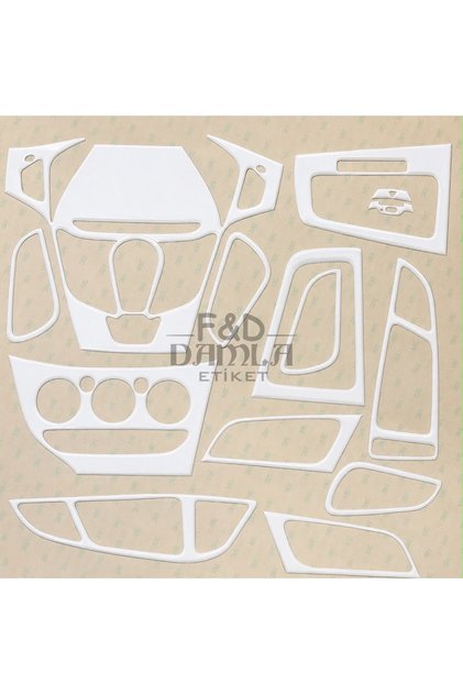 Ford Focus 3 Dashboard Console Trim Front Chest Mahogany Finish White Color Set